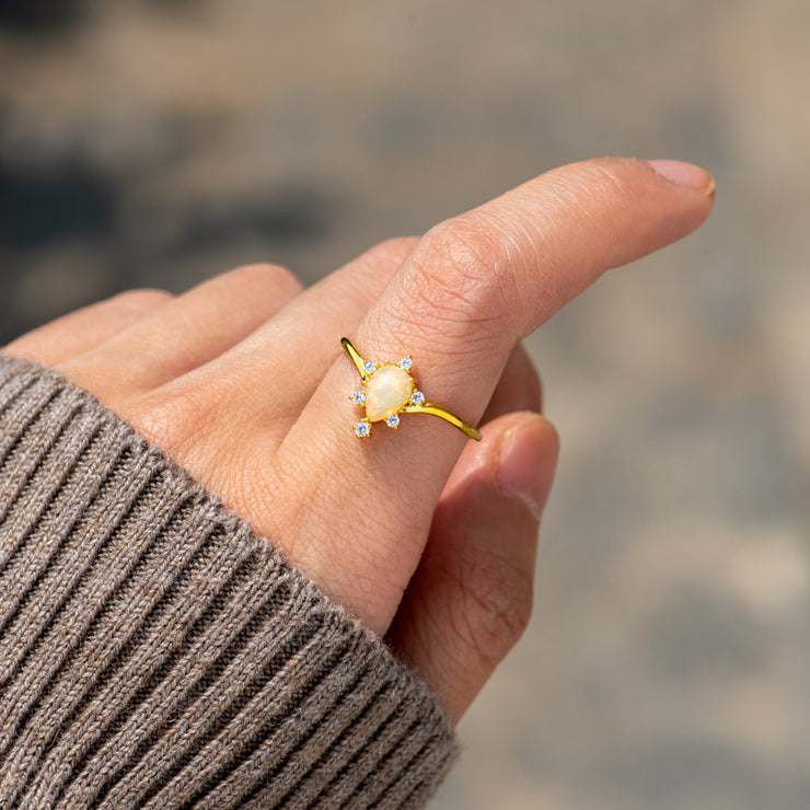 Tear Drop Opal Ring