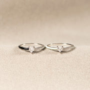 Besties for Resties Half Enamel Heart-Cut Rings