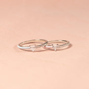 Besties for Resties Half Enamel Heart-Cut Rings