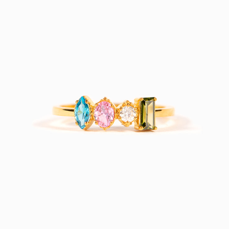 1-5 Multi Shaped Birthstones Mother's Ring