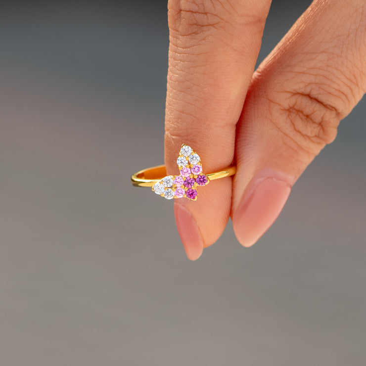 Pink Butterfly Ring