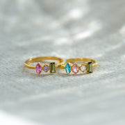 1-5 Multi Shaped Birthstones Mother's Ring