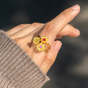 Three-Dimensional Birth Flower Stacking Mother's Ring