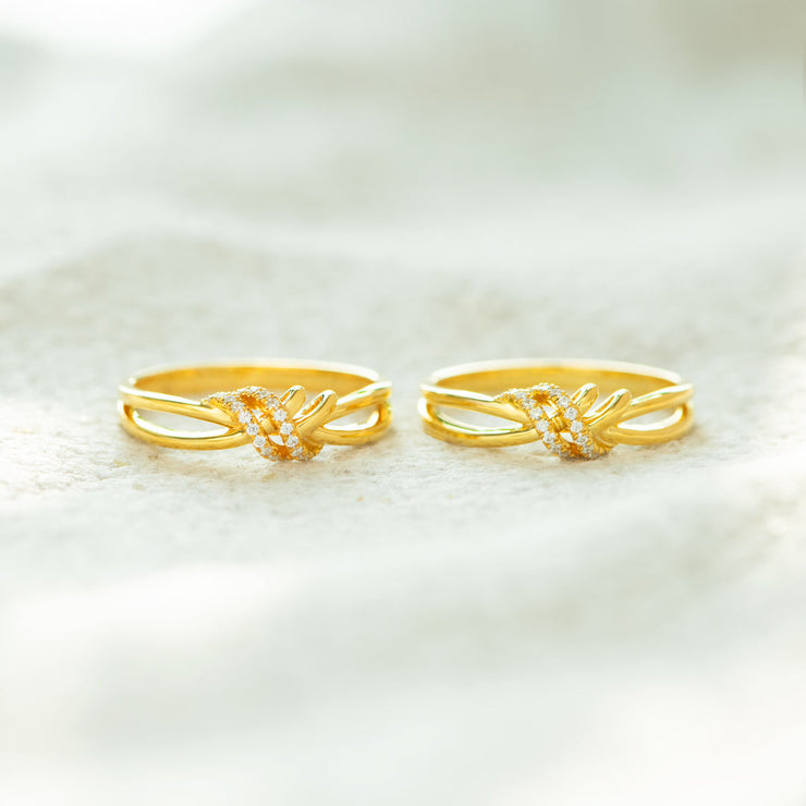 We Will Never Fall Two Strand Knot Ring