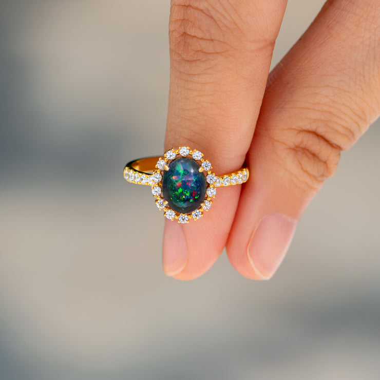 Black Opal Ring