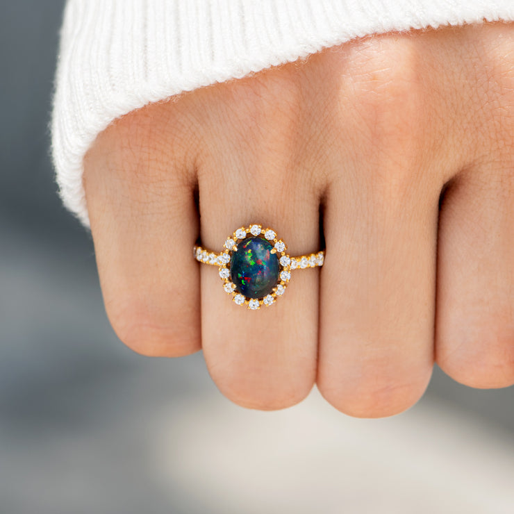 Black Opal Ring