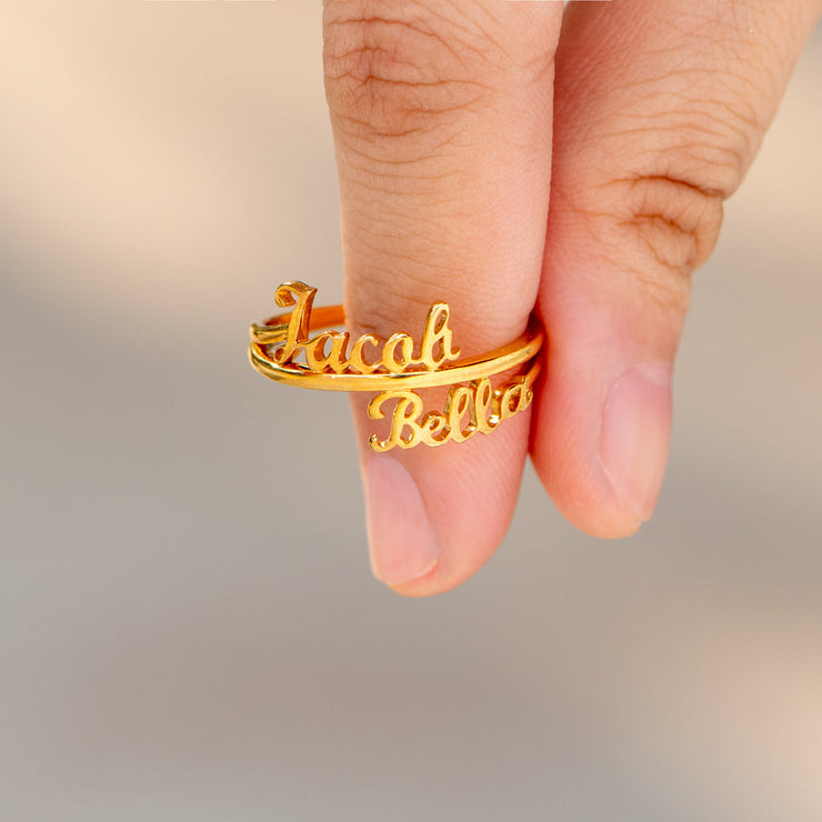 Custom Two Names Ring