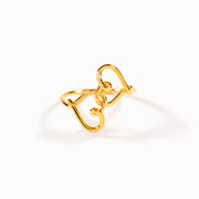 The Golden Thread Of Friendship Linking Hearts Ring