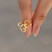 Golden Thread Of Love Linking Hearts Ring