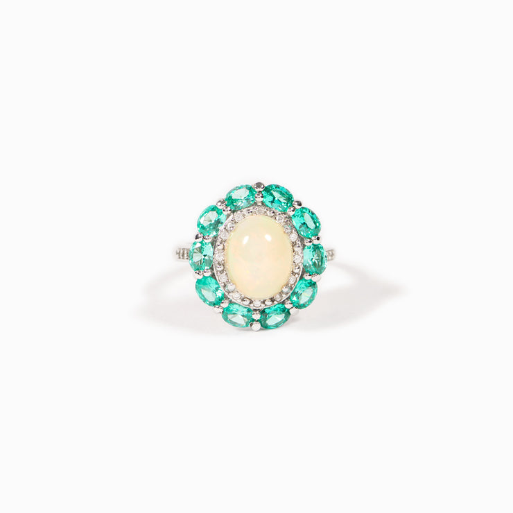 Flowery Opal Ring