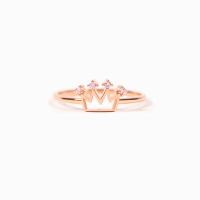 Best Bitches Rule Together Rose Gold Crown Ring