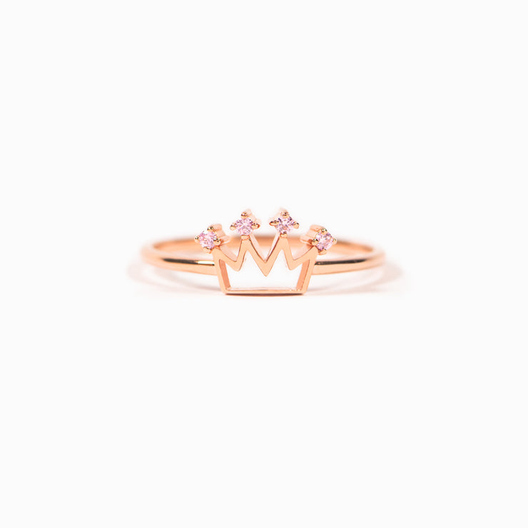 Best Bitches Rule Together Rose Gold Crown Ring