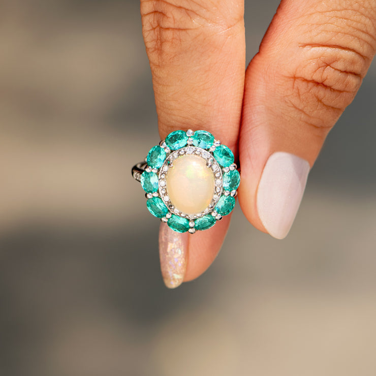 Flowery Opal Ring