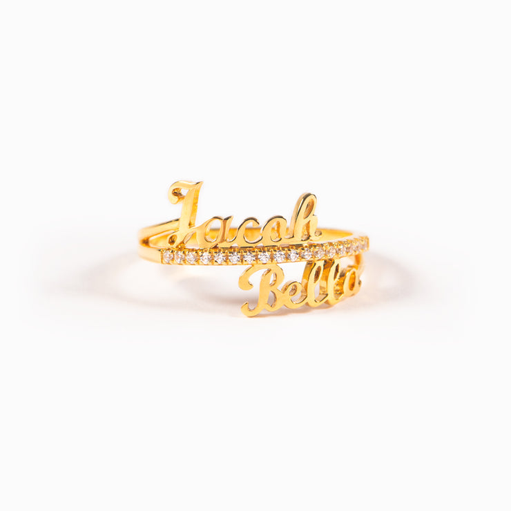 Two Name Couple Rings