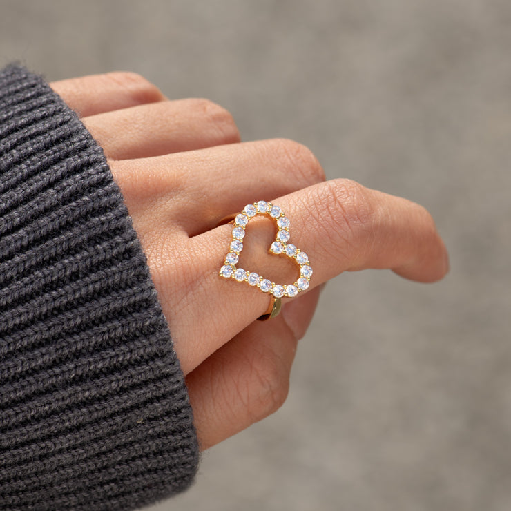 STFUATTDLAGG Sparkling Pavé Heart Ring