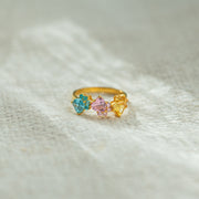 Nana's Little Kittens Cat Paws 1-5 Birthstones Ring