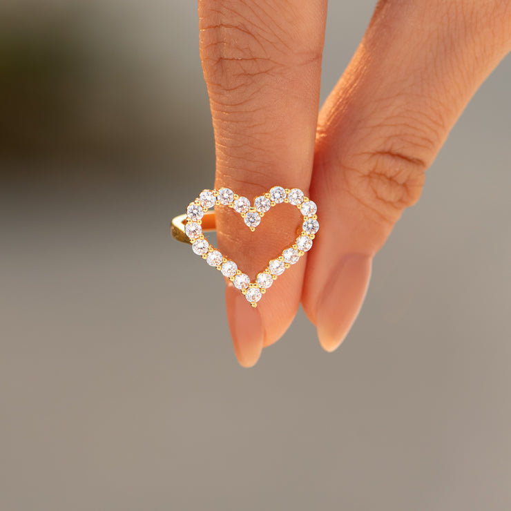 STFUATTDLAGG Sparkling Pavé Heart Ring