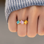 Nana's Little Kittens Cat Paws 1-5 Birthstones Ring