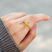 Weaved Cross Ring