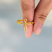 Weaved Cross Ring