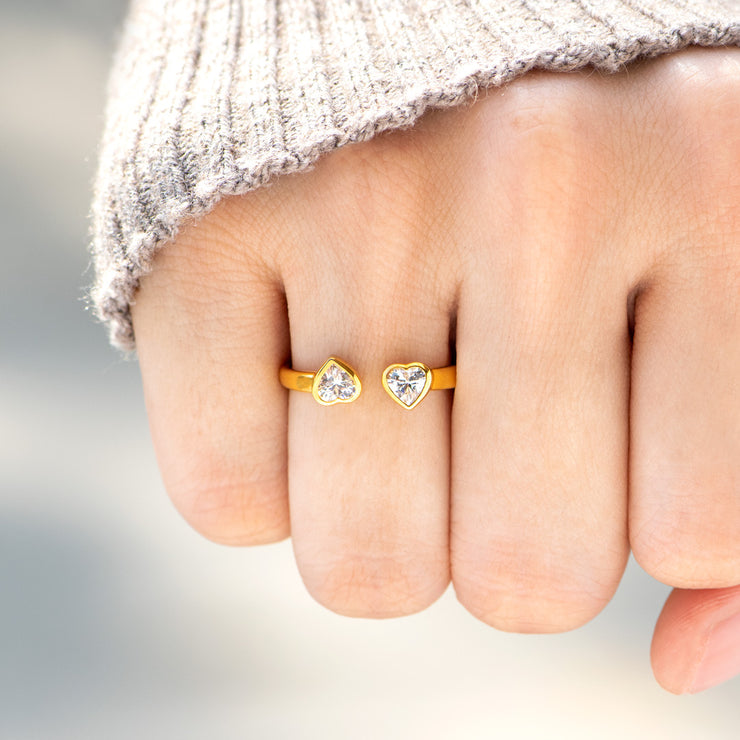 Twin Heart Ring
