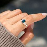 Natural Teardrop Black Opal Ring - Storyjewellery