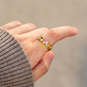 A Mother's Love Hold This World Together 1-10 Weaved Birthstone Ring