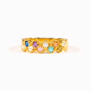A Mother's Love Hold This World Together 1-10 Weaved Birthstone Ring