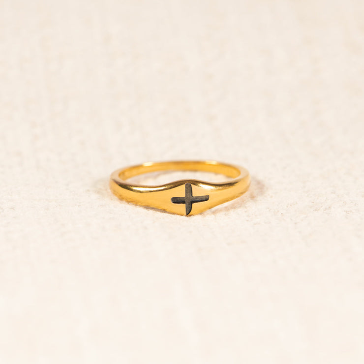 Cross Mini Signet Ring