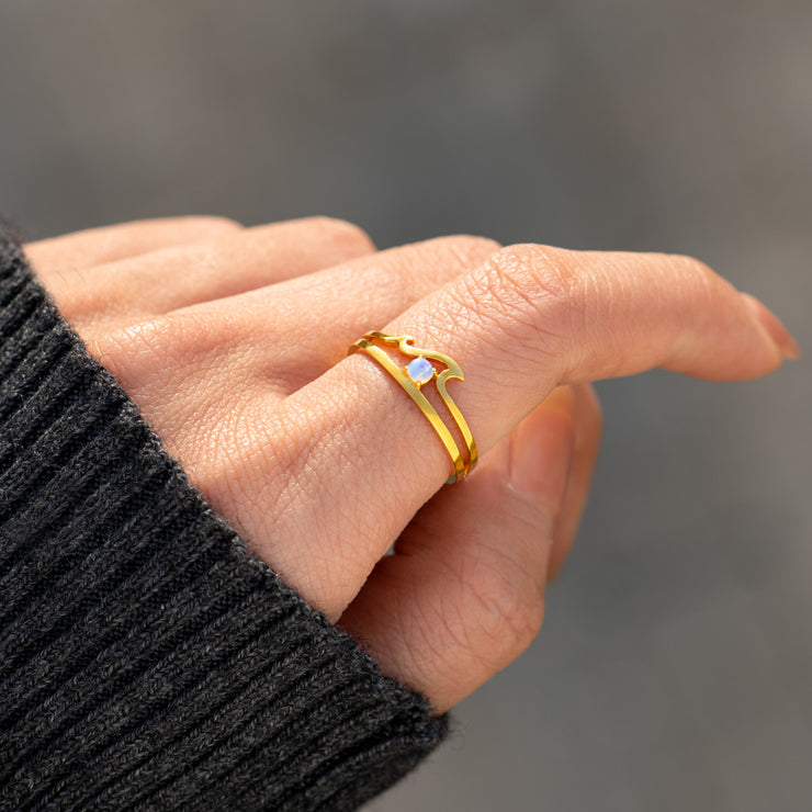 Best Bitches Weather Storms Side By Side Opal Wave Ring