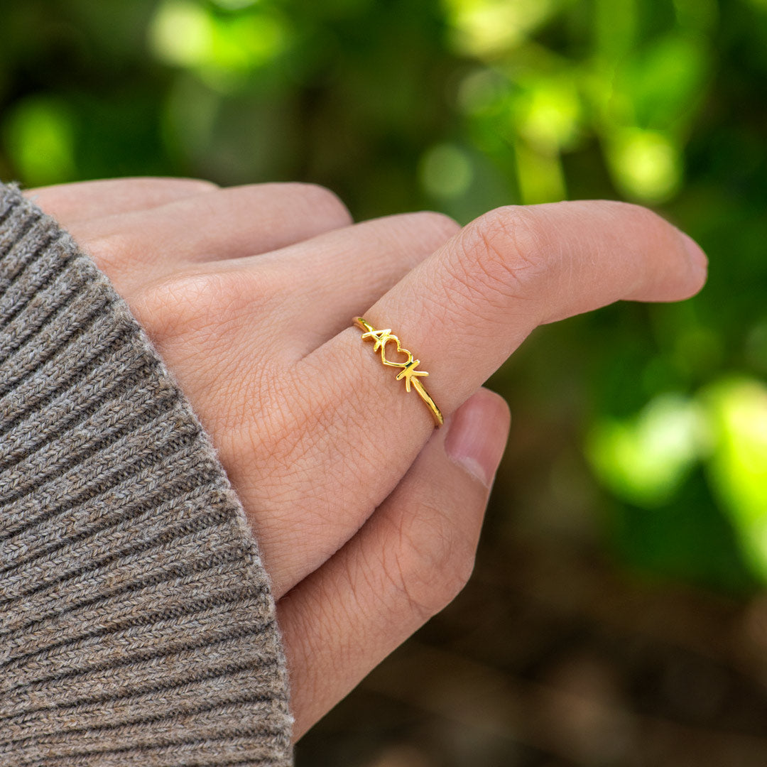Gold Name Ring Catbird Famous Letter Ring With Diamonds Script