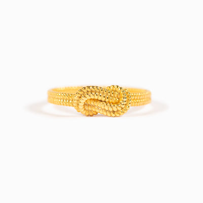 Golden Square Knot Ring