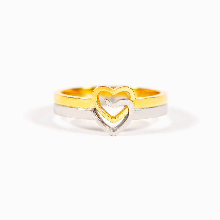 Overlapping Hearts Ring