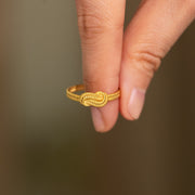Golden Square Knot Ring