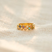 A Mother's Love Hold This World Together 1-10 Weaved Birthstone Ring
