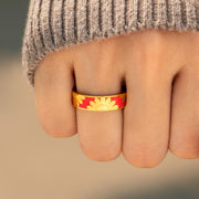 You Are My Sunshine Enamel Sunflower Ring Band