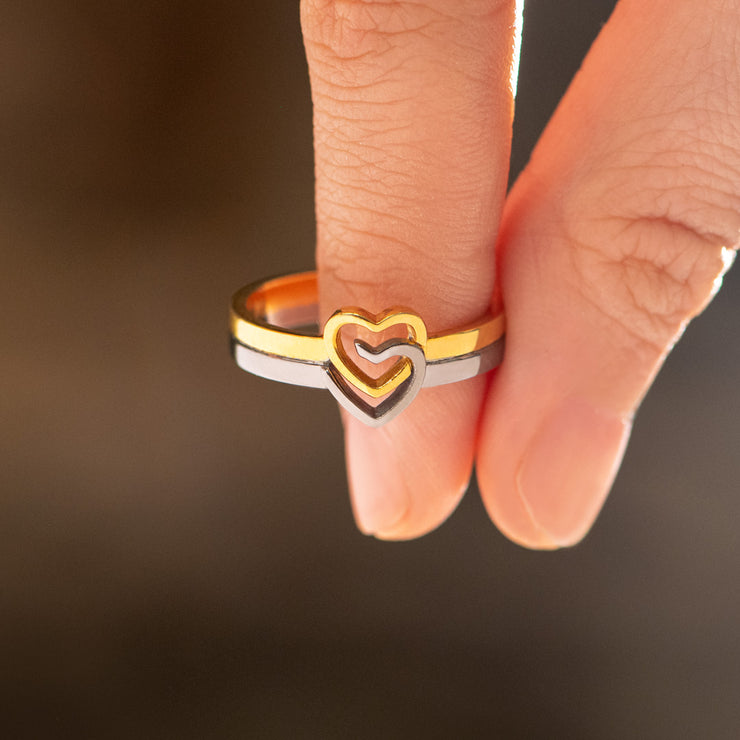 Overlapping Hearts Ring