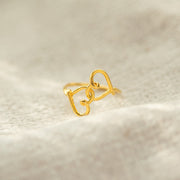 Mother & Daughter Golden Thread Linking Hearts Ring