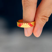 You Are My Sunshine Enamel Sunflower Ring Band