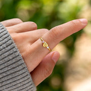 Two Birthstone Love Knot Ring