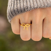 The Golden Thread of Our Love Golden Bow Ring