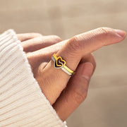 Overlapping Hearts Ring