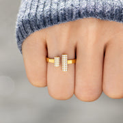 Dear Daughter Pavé Double Bar Ring