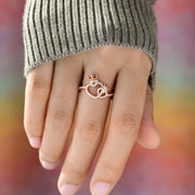 Interlocking Hearts Crown Ring