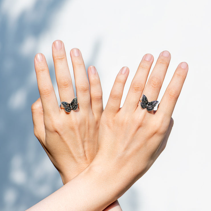 The Game Changed Black Butterfly Ring