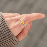 Hold On To His Love Golden Infinity Cross Ring