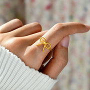The Thread Of Gold That Ties Me To You Golden Ribbon Ring
