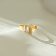 Dear Daughter Pavé Double Bar Ring