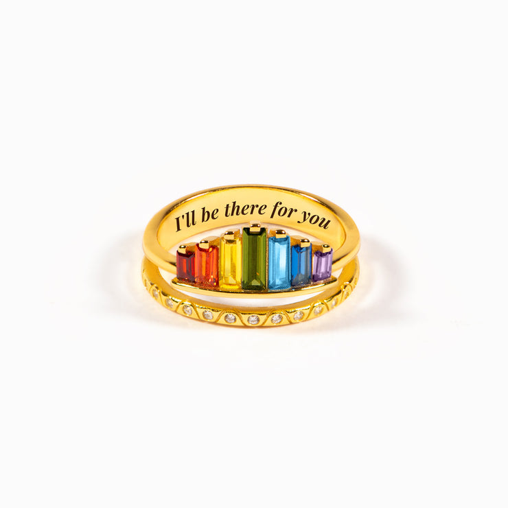 I Will Be There For You Friendship Rainbow Ring