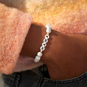 Mama White and Black Beaded Marble Bracelet